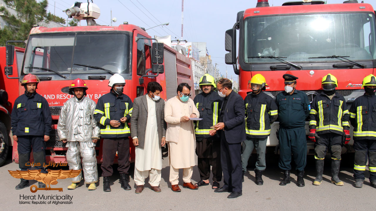Disinfection of public and side roads in 15 urban areas by Herat Municipality
