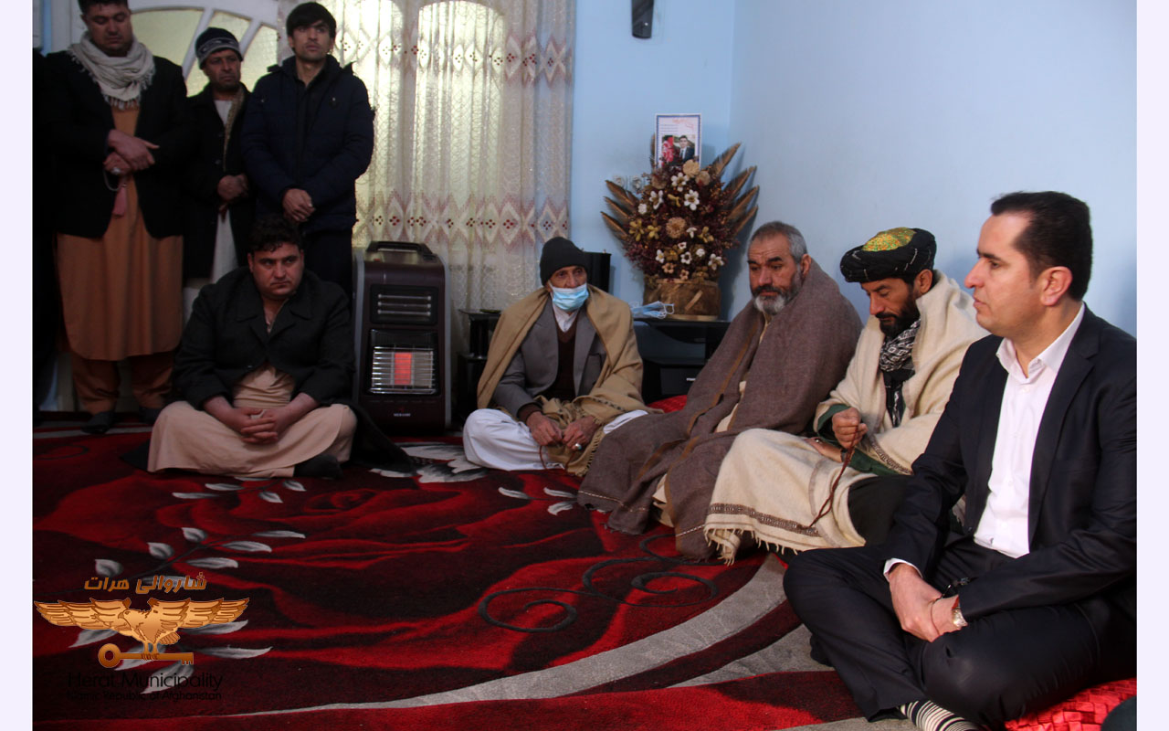 Herat Municipality officials and staff share grief with the family of the late Navid Ahmad Harizad