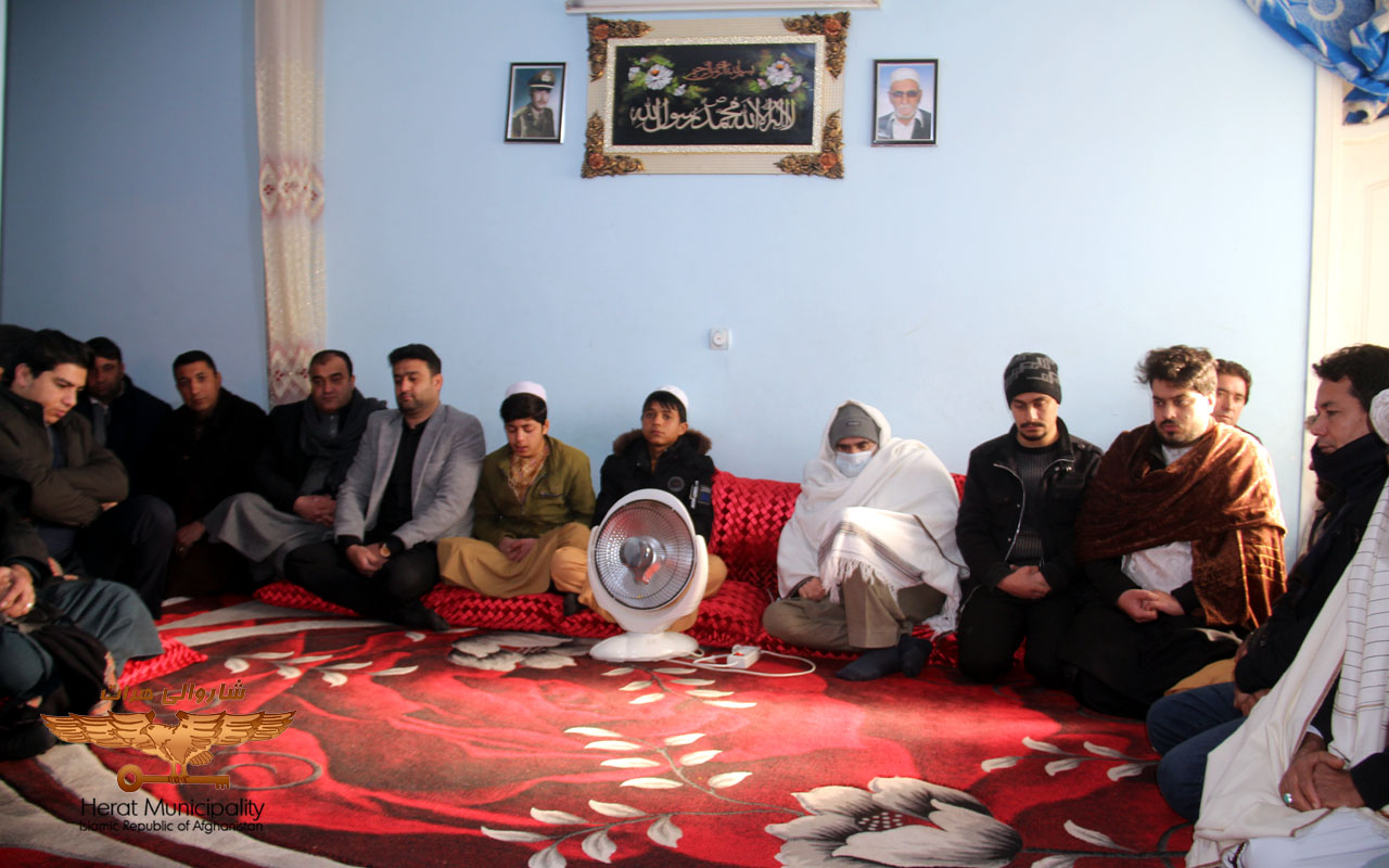 Herat Municipality officials and staff share grief with the family of the late Navid Ahmad Harizad